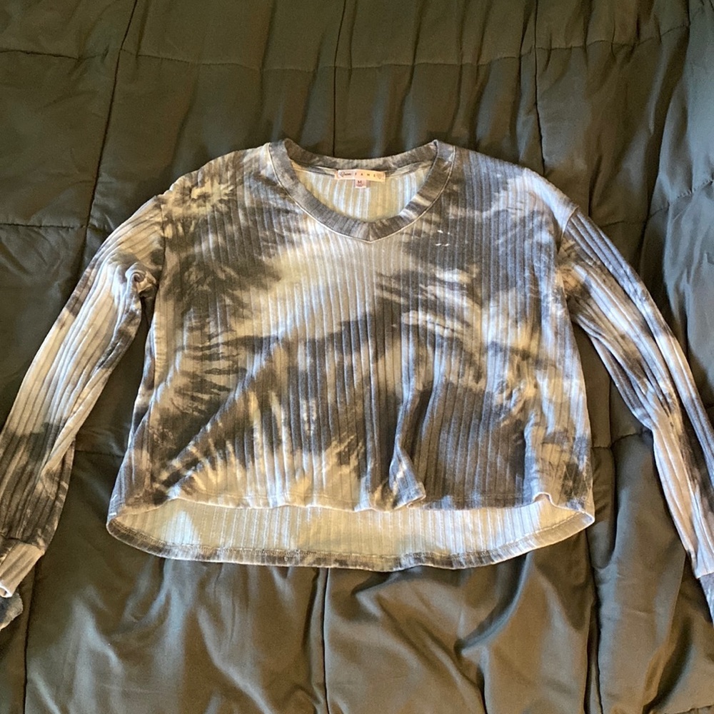 Crave Fame Long Sleeve Crop V-Neck, Medium